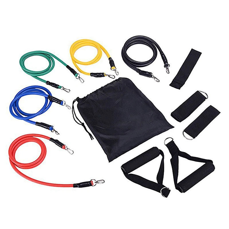 Ensemble de 11 sangles d'entraînement musculaire, sangle de Tension multifonctionnelle, harnais d'entraînement de Tension de Fitness, corde élastique