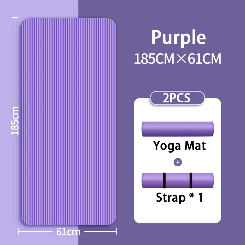 Tapis de yoga NBR 8 mm antidérapant et épaissi pour débutants, tapis de yoga à domicile pour le sport, la danse, le fitness, équipement de sol