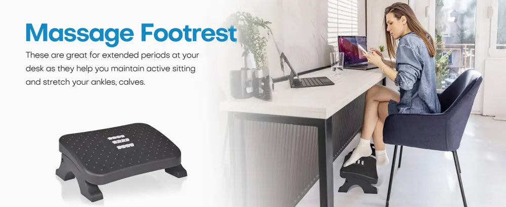 Repose-pieds Ergonomique – Rouleaux Massage & Hauteur Réglable