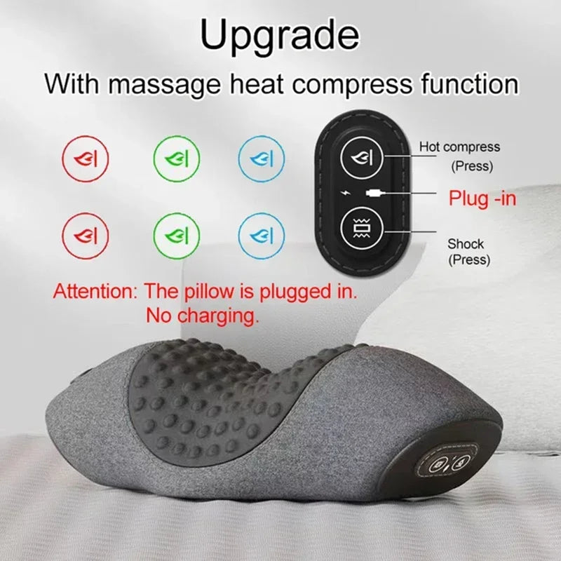 Oreiller Masseur Cervical Chauffant – Traction & Vibration