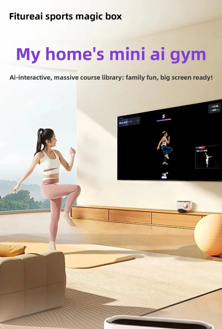 Boîte magique de fitness AI, exercice intelligent par stimulation sensorielle, projection TV, console de jeu, machine de danse, équipement de fitness à domicile