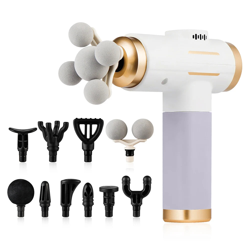 Pistolet de Massage électrique 11 en 1, pistolet de Fascia puissant à 99 niveaux, Vibration à haute fréquence, pistolet de Massage corporel, bras, jambes, masseur musculaire