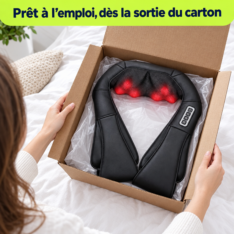 Déballage de l'appareil de massage ShiatsuFlex, prêt à l'emploi