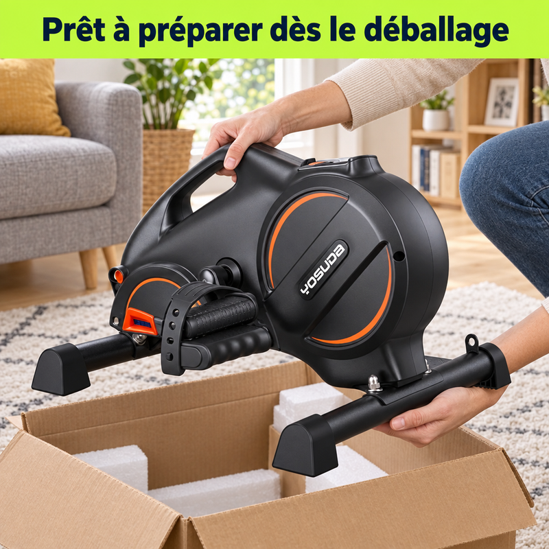 Déballage du mini vélo sous bureau PedalDesk