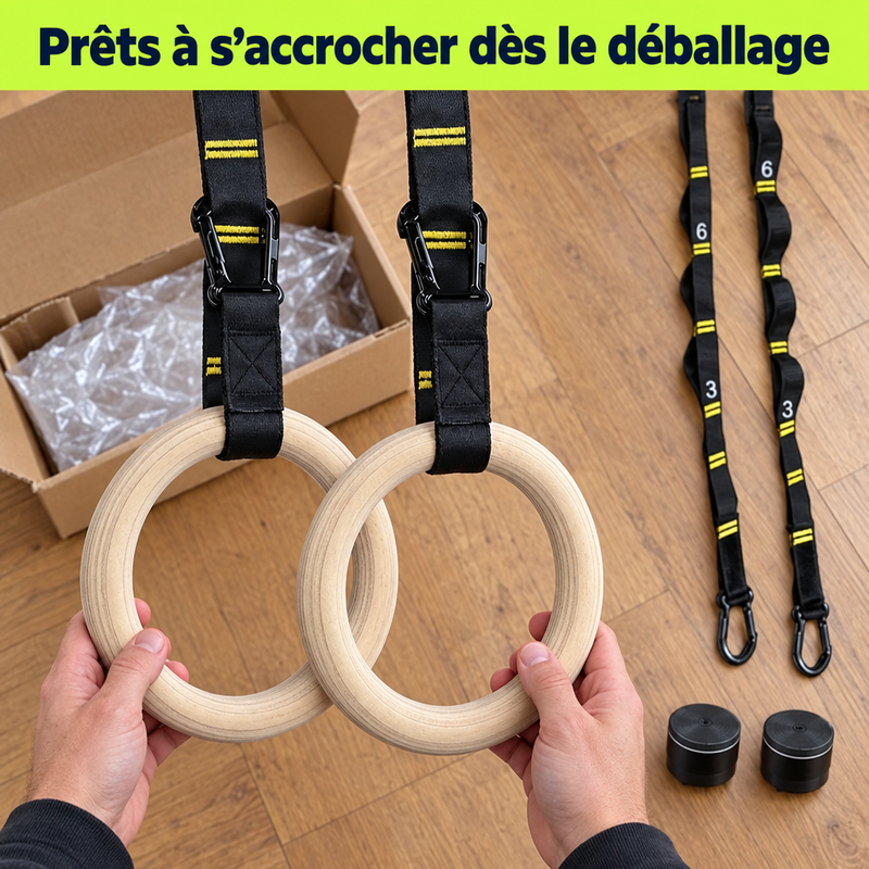 Déballage des anneaux RingForce, prêts à s'accrocher