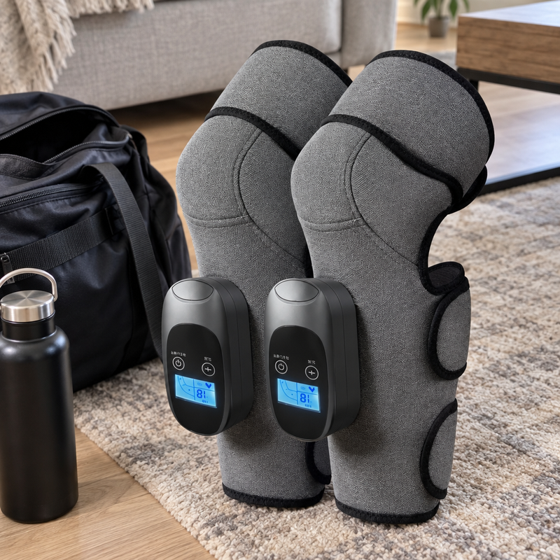 Bottes de compression PressoFlow posées au sol, détail des chambres