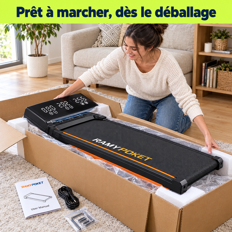 Déballage du tapis de marche WalkForce Pro, prêt à marcher