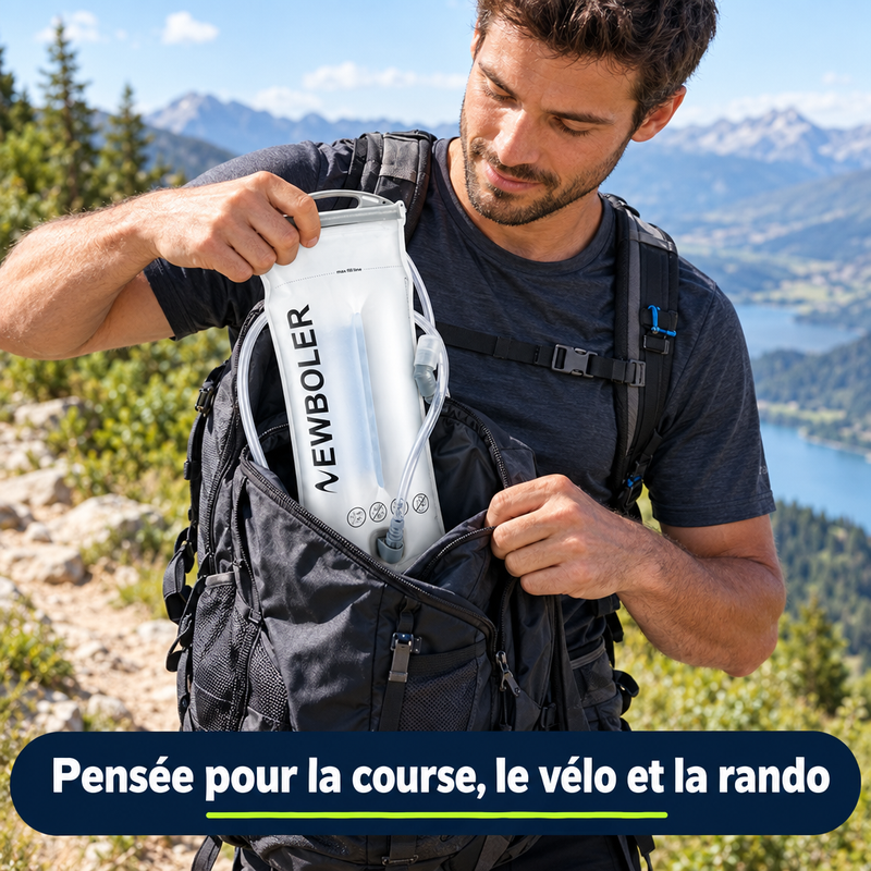 Poche à eau HydraFlow pensée pour la course, le vélo et la rando