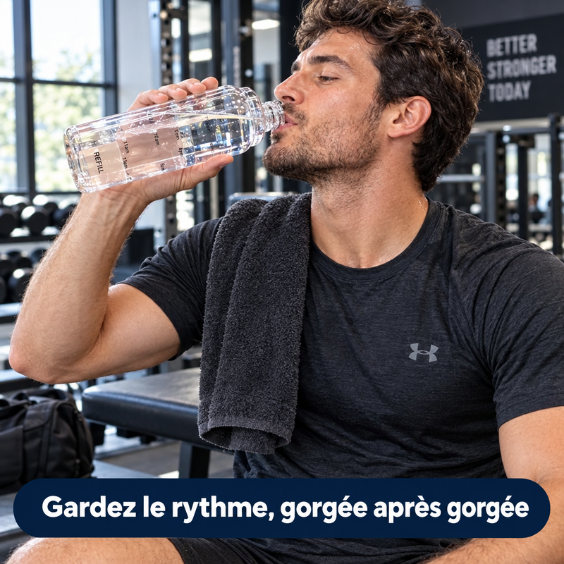 Gardez le rythme, gorgée après gorgée, avec la bouteille TimeSip