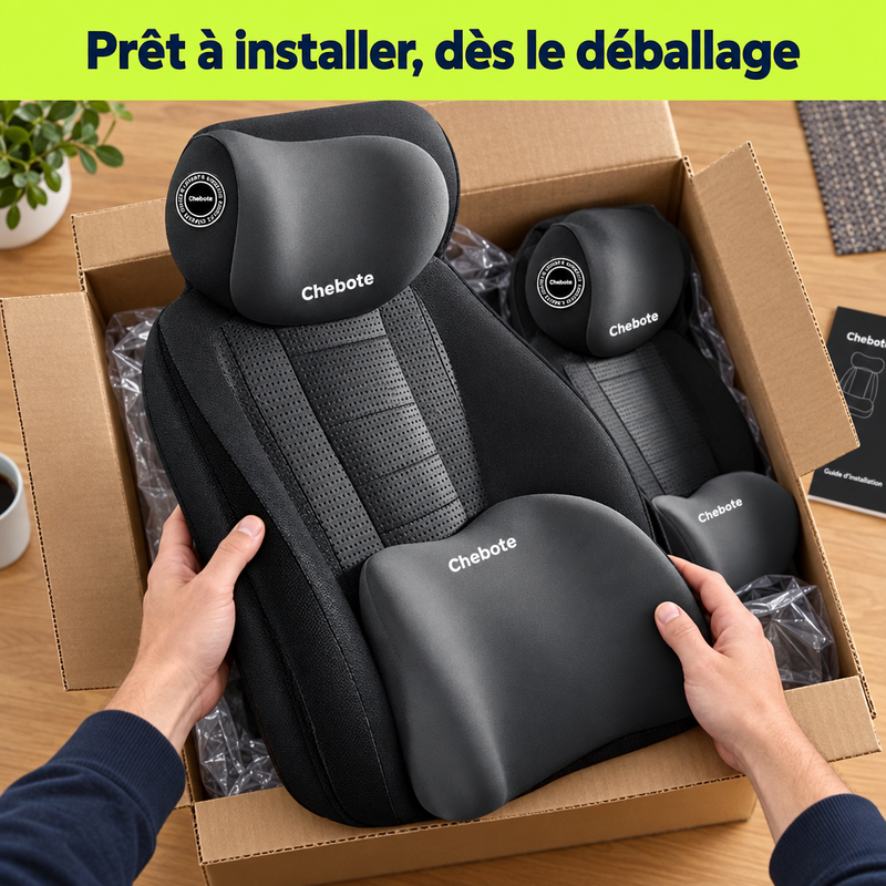 Déballage du kit de coussins DriveRest, prêt à installer