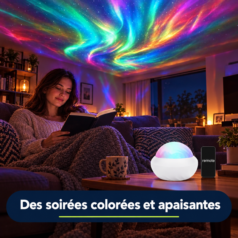 Des soirées colorées et apaisantes avec le projecteur AuroraGlow