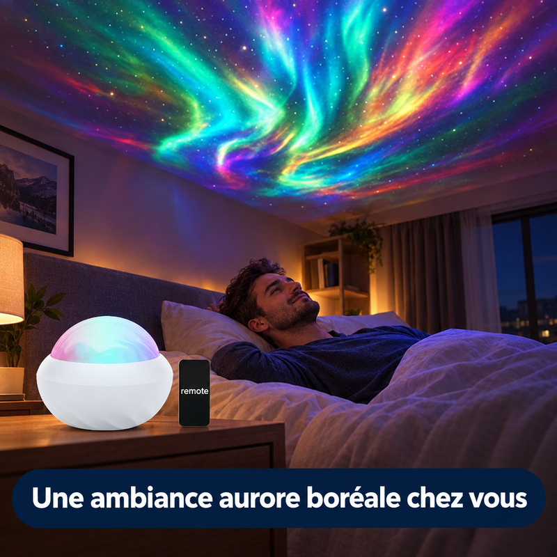 Une ambiance aurore boréale chez vous avec le projecteur AuroraGlow
