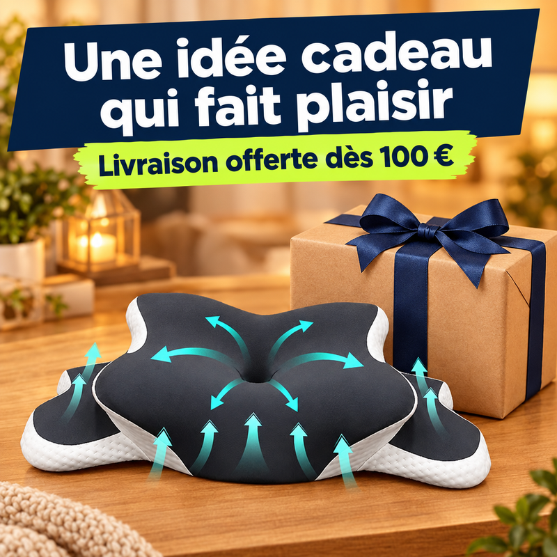 Idée cadeau : oreiller de nuque NeckForm™ avec un paquet cadeau - livraison offerte dès 100 €