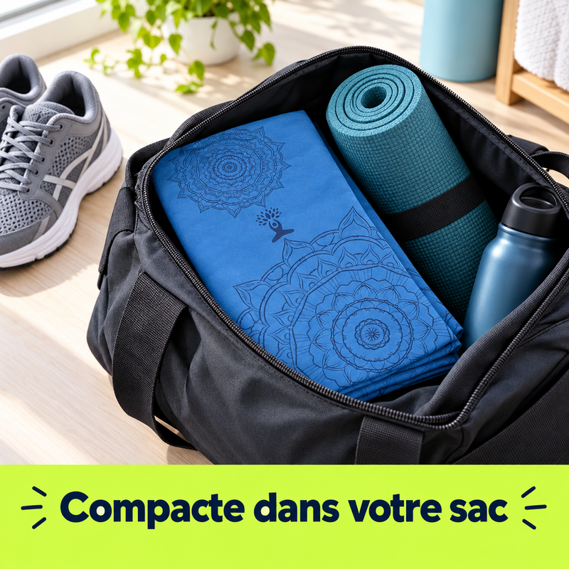 Serviette DryFlow™ dans un sac de sport - compacte dans votre sac