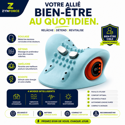 CerviRelief™ Max – Masseur Cervical Chauffant 4-en-1