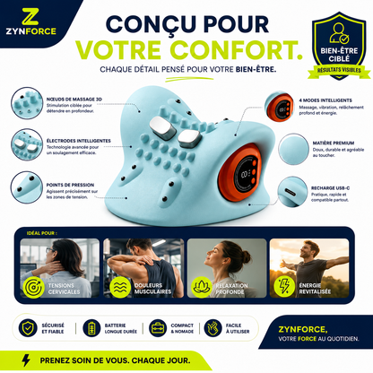 CerviRelief™ Max – Masseur Cervical Chauffant 4-en-1