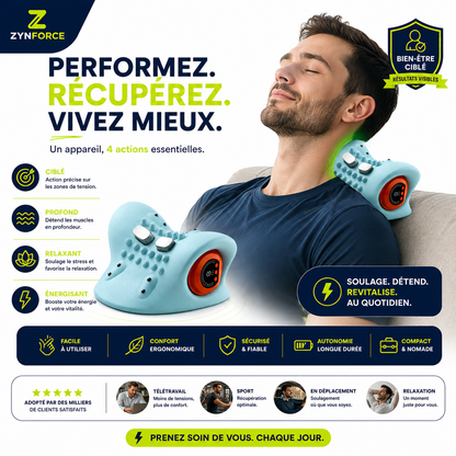 CerviRelief™ Max – Masseur Cervical Chauffant 4-en-1