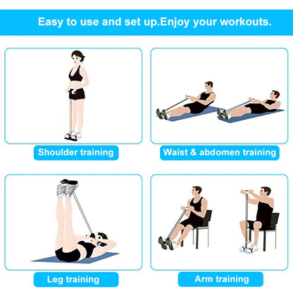 Bandes de résistance, extracteur de pédale de Yoga à 4 tubes, corde de traction élastique, équipement de Fitness pour l'entraînement de l'abdomen, de la taille et des bras
