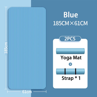 Tapis de yoga NBR 8 mm antidérapant et épaissi pour débutants, tapis de yoga à domicile pour le sport, la danse, le fitness, équipement de sol