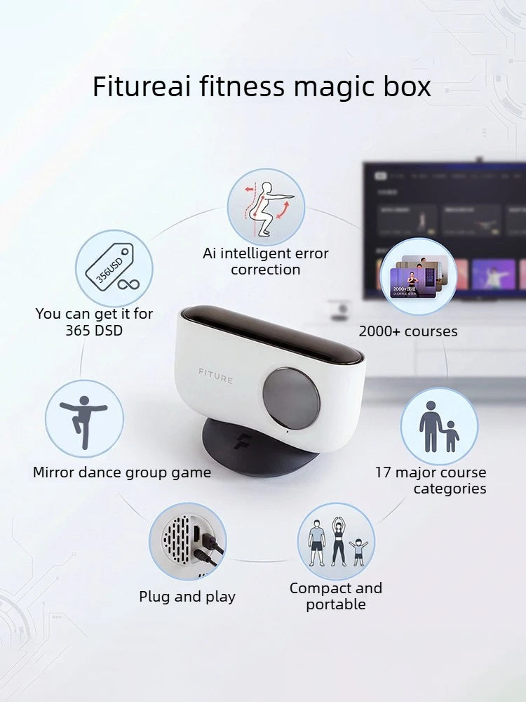 Boîte magique de fitness AI, exercice intelligent par stimulation sensorielle, projection TV, console de jeu, machine de danse, équipement de fitness à domicile