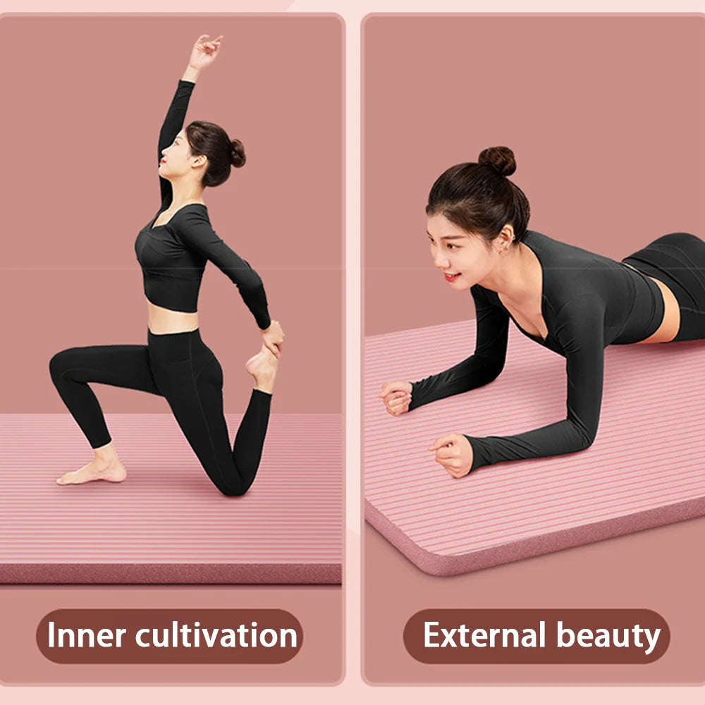 Tapis de yoga NBR 8 mm antidérapant et épaissi pour débutants, tapis de yoga à domicile pour le sport, la danse, le fitness, équipement de sol