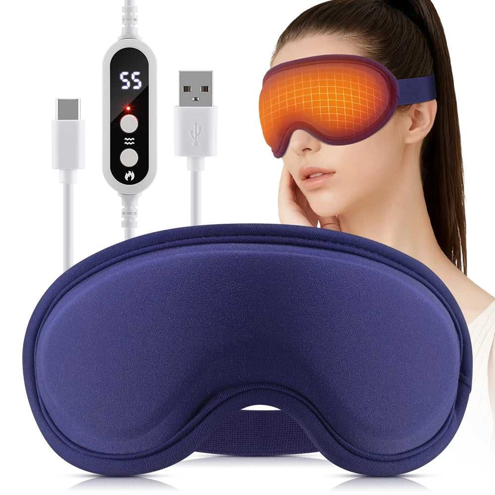 Masque Oculaire Chauffant USB 3D – Massage Vibrant & Anti-Fatigue