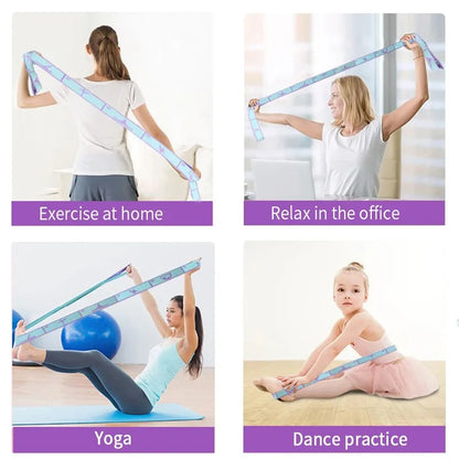 Bande élastique de résistance de Yoga, ceinture d'étirement de danse Pilates, Fitness, exercice de Sport, sangle de traction, bande multifonctionnelle pour débutant