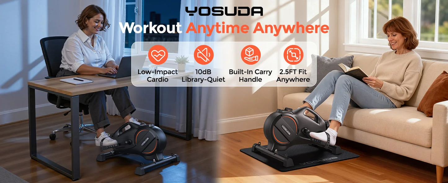Mini Vélo d'Exercice YOSUDA – Pédalier Sous Bureau Silencieux
