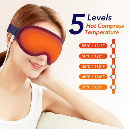 Masque Oculaire Chauffant USB 3D – Massage Vibrant & Anti-Fatigue