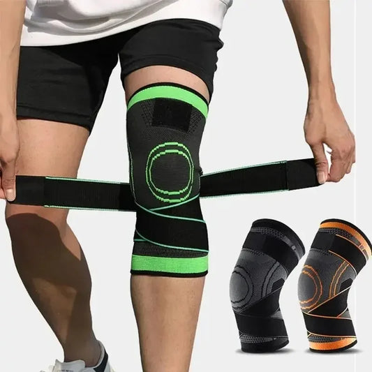 Manchon de compression du genou avec bretelles réglables pour courir, travailler et tenue sportive toute la journée