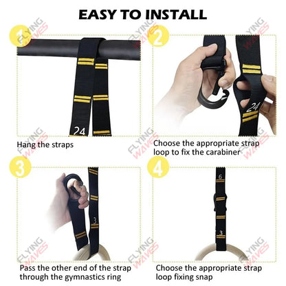 RingForce™ – Anneaux de Gymnastique en Bois Réglables