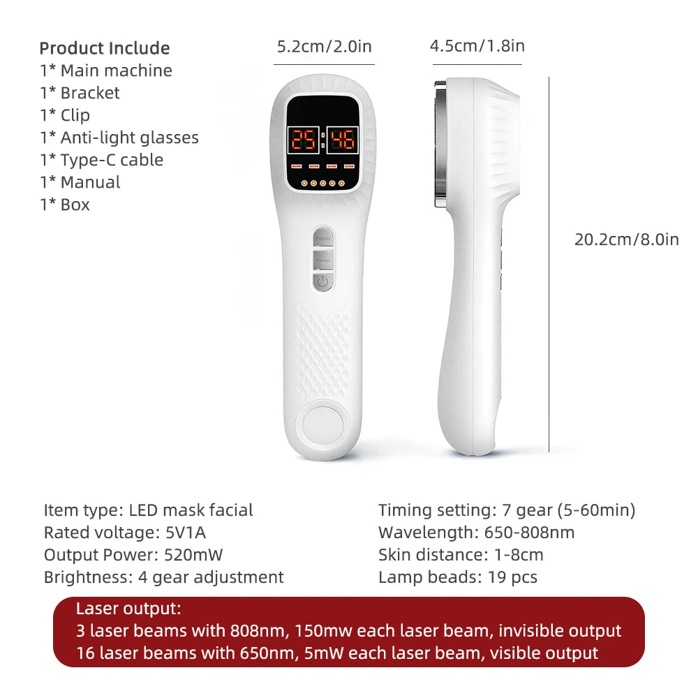 Dispositif Beauté Infrarouge Rouge – Visage & Corps 650nm/808nm