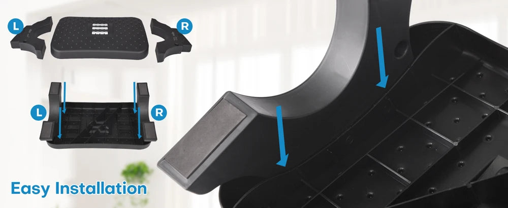 Repose-pieds Ergonomique – Rouleaux Massage & Hauteur Réglable