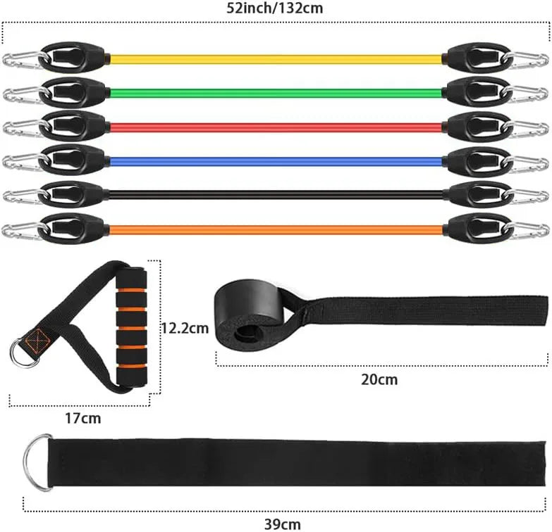 Ensemble de bandes de résistance, bandes d'exercice avec ancre de porte, sangles de cheville pour l'entraînement de résistance, physiothérapie, entraînements à domicile