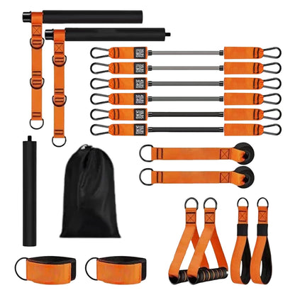 Kit de barre de Pilates avec bandes de résistance, équipement d'entraînement Pilates, bâton de Yoga Portable pour bras arrière de hanche, équipement d'entraînement complet du corps