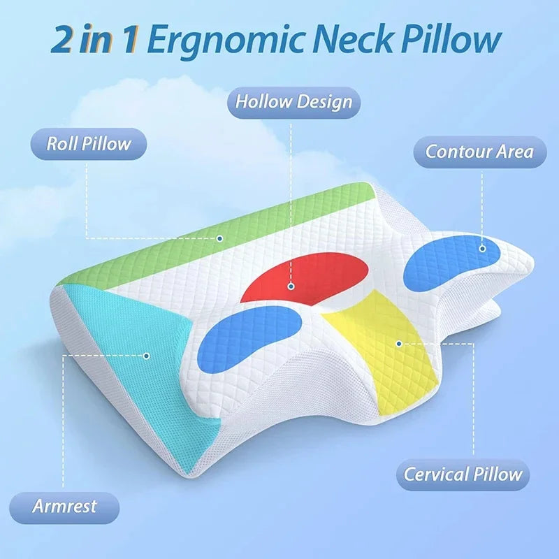 Oreiller Cervical 2-en-1 – Voyage & Maison, Soutien Orthopédique