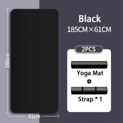 Tapis de yoga NBR 8 mm antidérapant et épaissi pour débutants, tapis de yoga à domicile pour le sport, la danse, le fitness, équipement de sol