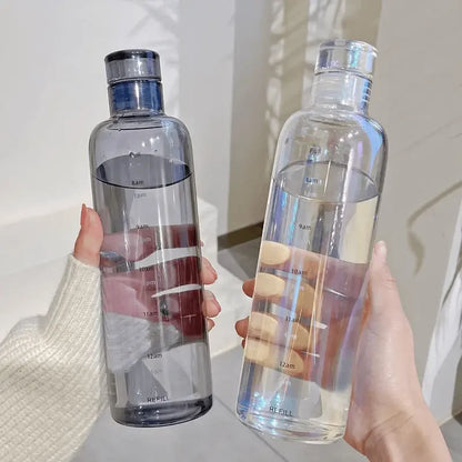 Bouteille d'Eau Motivée 500ml – Échelle de Temps & Fitness