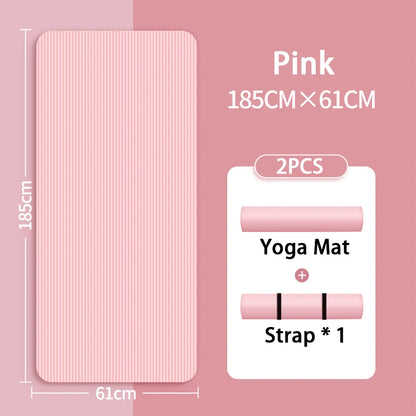 Tapis de yoga NBR 8 mm antidérapant et épaissi pour débutants, tapis de yoga à domicile pour le sport, la danse, le fitness, équipement de sol