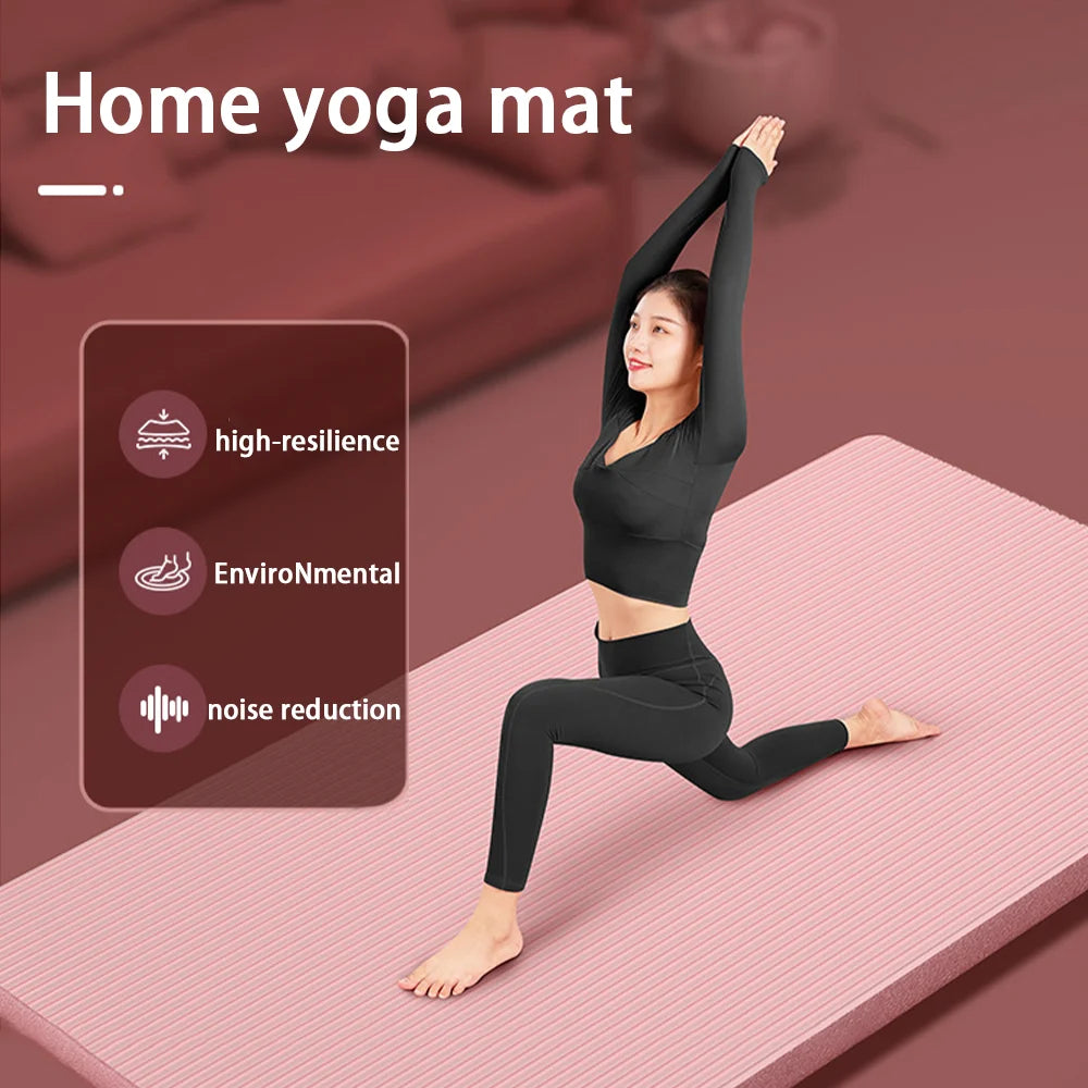 Tapis de yoga NBR 8 mm antidérapant et épaissi pour débutants, tapis de yoga à domicile pour le sport, la danse, le fitness, équipement de sol