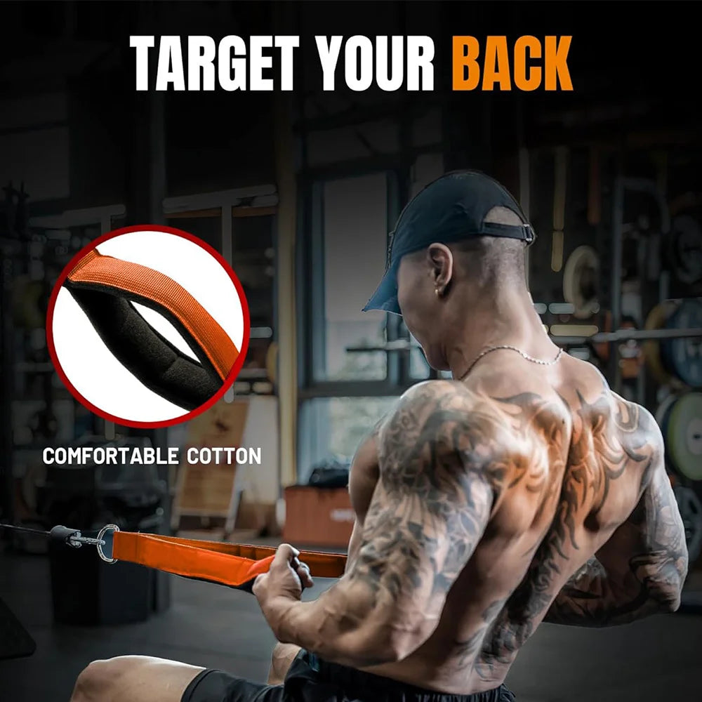 Poignée de connexion de corde de triceps à 6 anneaux - corde d'entraînement robuste, longueur réglable adaptée aux pompes et aux abdominaux