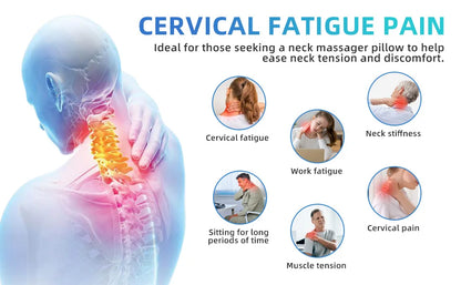 Oreiller Masseur Cervical Chauffant – Traction & Vibration