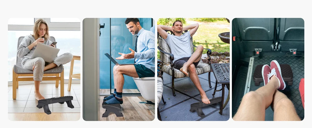 Repose-pieds Ergonomique – Rouleaux Massage & Hauteur Réglable