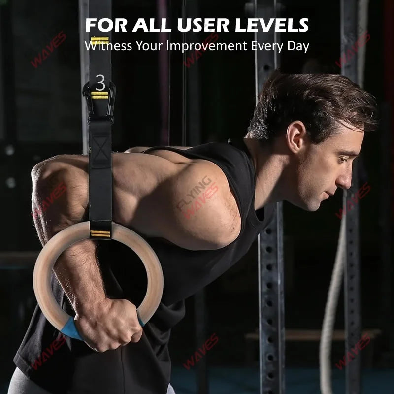 RingForce™ – Anneaux de Gymnastique en Bois Réglables