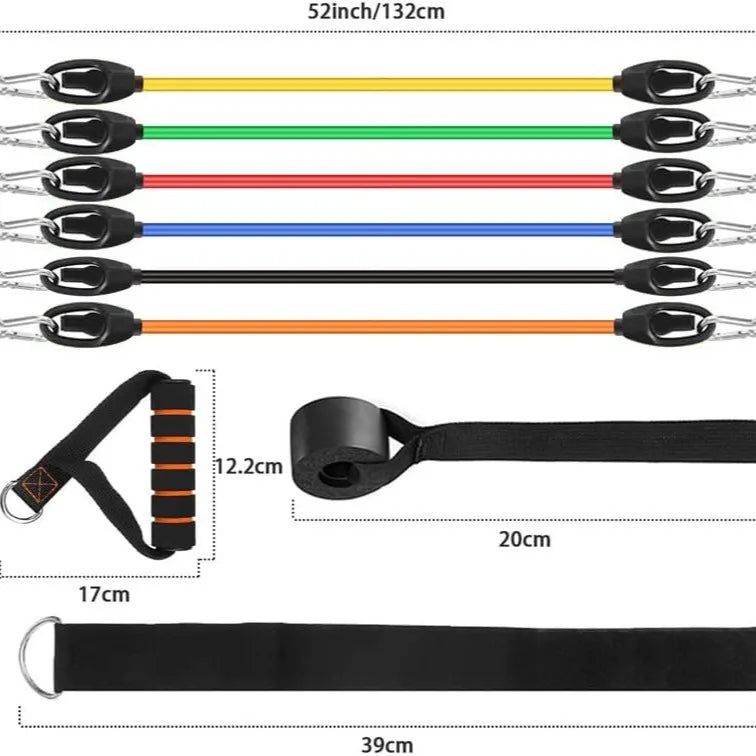Ensemble de bandes de résistance, bandes d'exercice avec ancre de porte, sangles de cheville pour l'entraînement de résistance, physiothérapie, entraînements à domicile