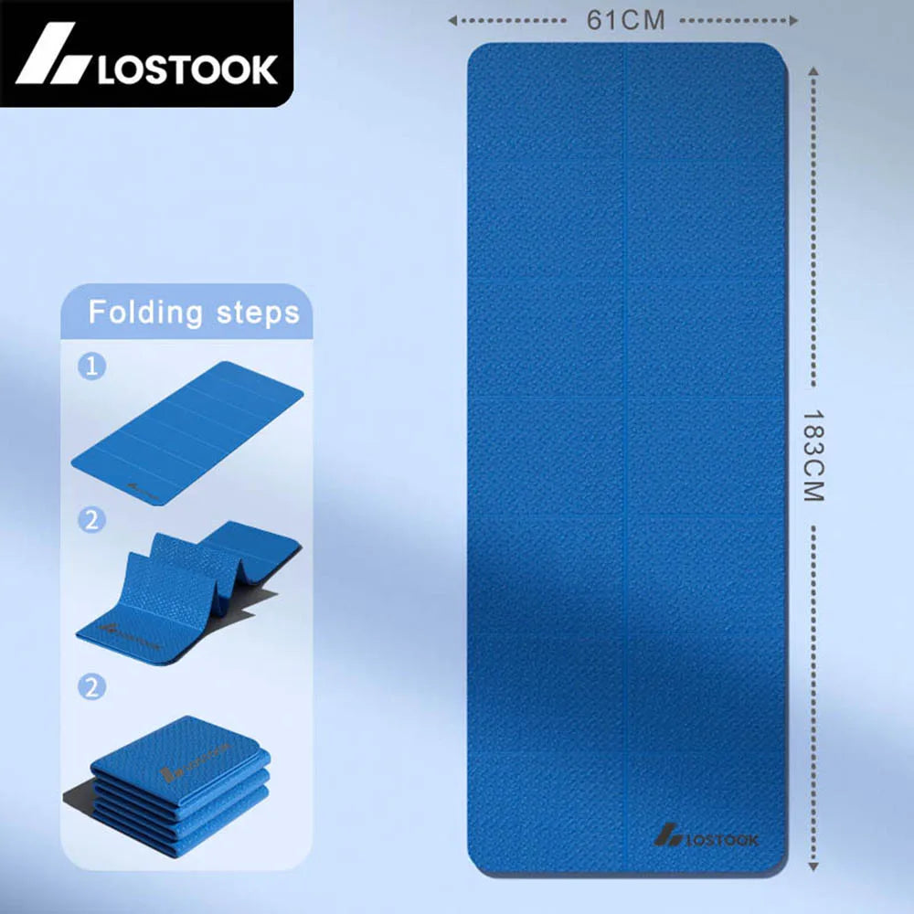 Tapis de Yoga pliable en TPE de 4mm d'épaisseur, facile à ranger, pour exercices de voyage, pour Yoga, Pilates, entraînements à domicile et exercices au sol
