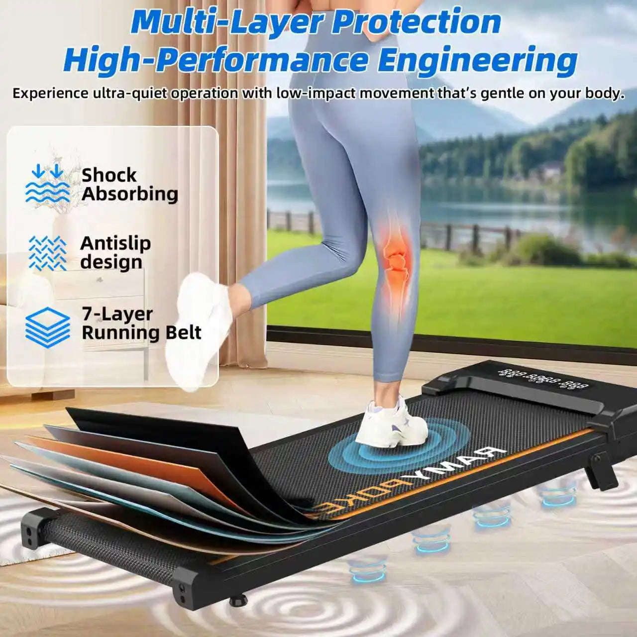 WalkForce™ Pro – Tapis de Marche Pliable Inclinable
