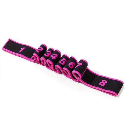Ceinture d'étirement pour danse, Yoga, 8 sections, Pilates, Fitness, Tension, élasticité numérique, bande de résistance élastique latine