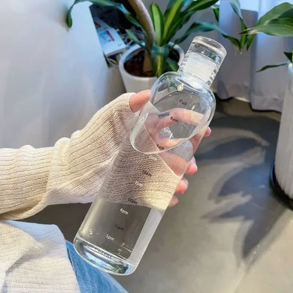 Bouteille d'Eau Motivée 500ml – Échelle de Temps & Fitness