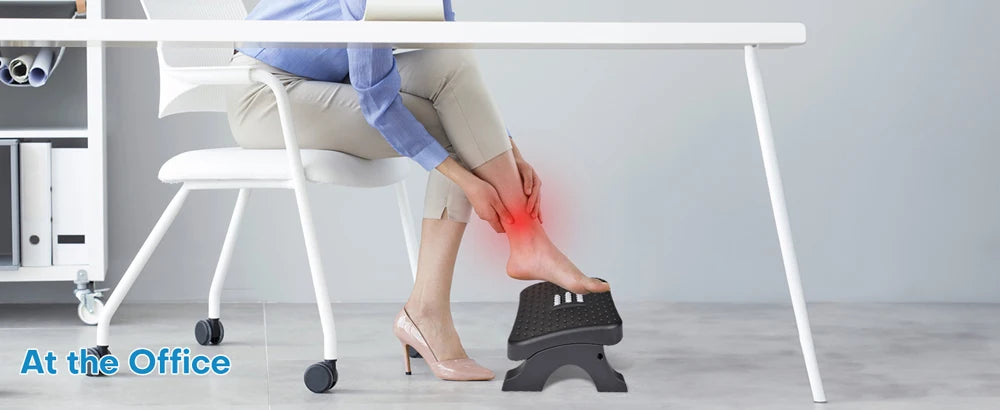Repose-pieds Ergonomique – Rouleaux Massage & Hauteur Réglable